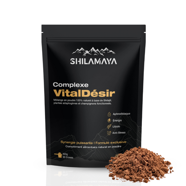 Complexe VitalDésir – Shilajit & Plantes Adaptogènes (poudre 120g)