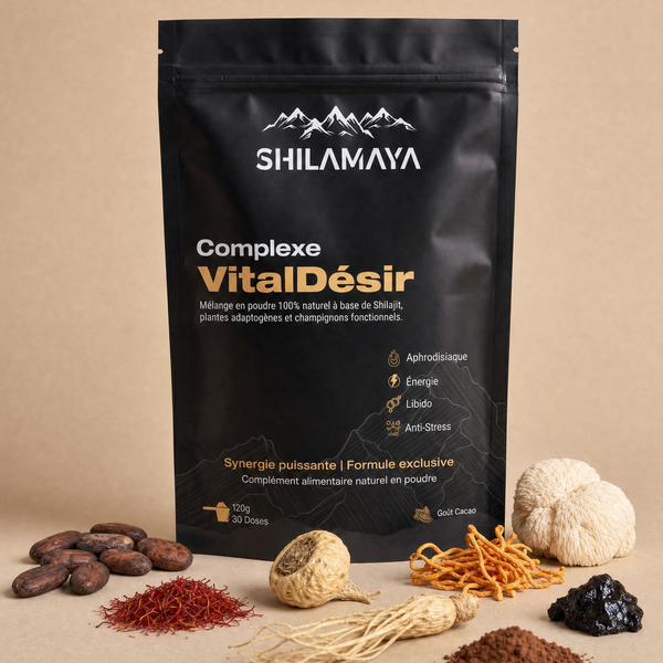 Complexe VitalDésir – les 13 actifs bruts autour du sachet